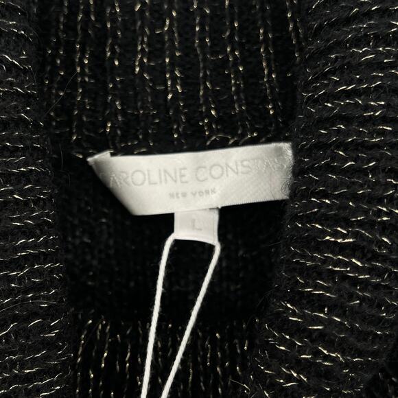 CAROLINE CONSTAS Jasper Sweater Womens Large Black Gold Cowl Neck Long Sleeve - Picture 9 of 14